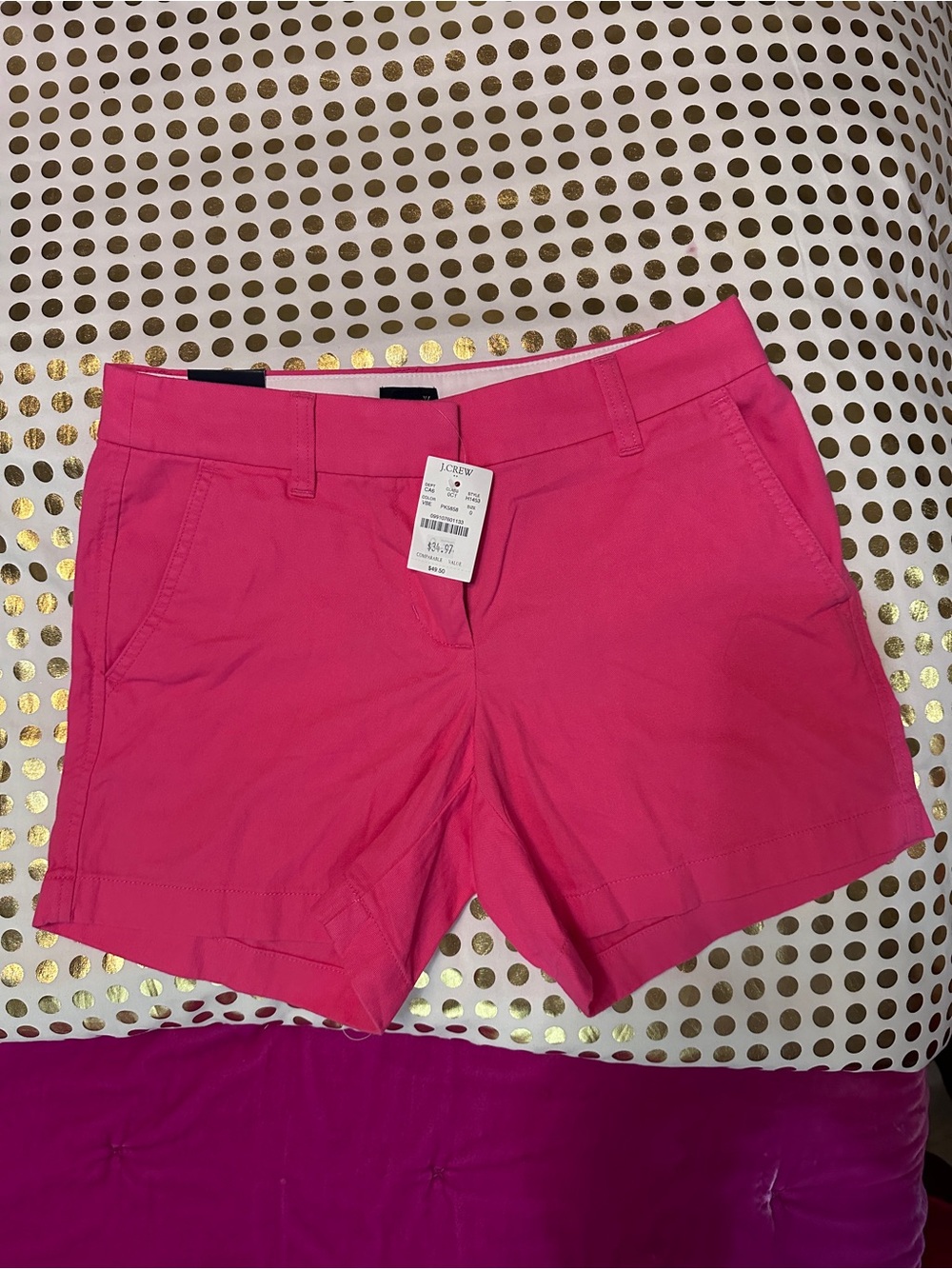 J. Crew Bright Pink Women’s Chino Bermuda Shorts sz 0